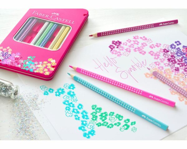 FABER CASTELL - Sparkle Buntstifte Metalletui mit 12 Sparkle Buntstiften – Bild 3