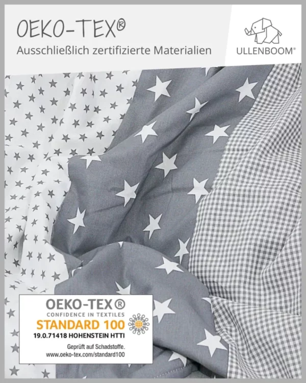 ULLENBOOM -Kuscheldecke Babydecke GRAUE STERNE – Bild 6