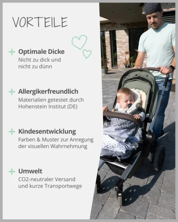 ULLENBOOM -Kuscheldecke Babydecke GRAUE STERNE – Bild 5
