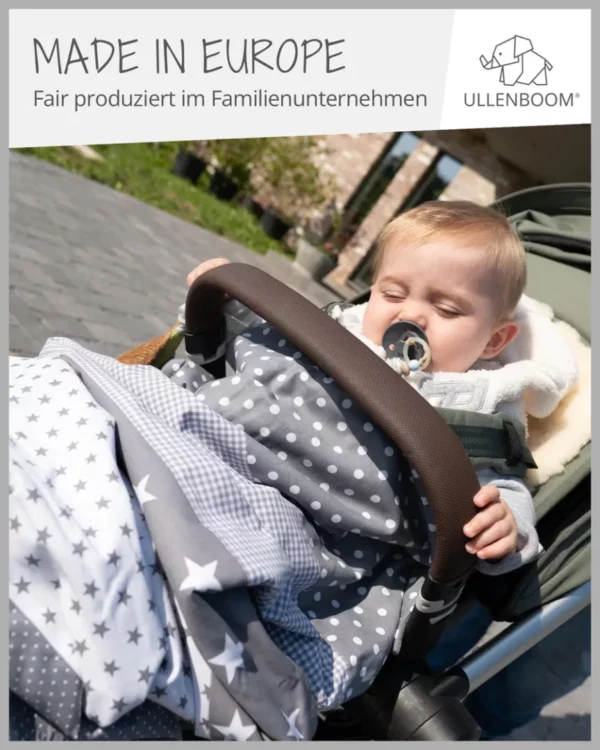 ULLENBOOM -Kuscheldecke Babydecke GRAUE STERNE – Bild 3