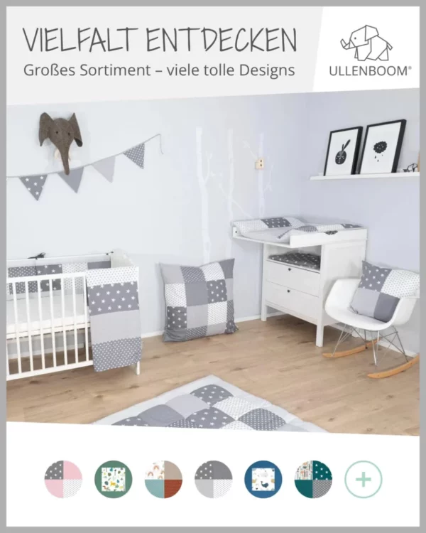 ULLENBOOM -Kuscheldecke Babydecke GRAUE STERNE – Bild 2
