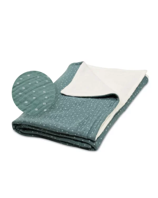 ULLENBOOM -Kuscheldecke Babydecke MUSSELIN SALBEIGRÜN