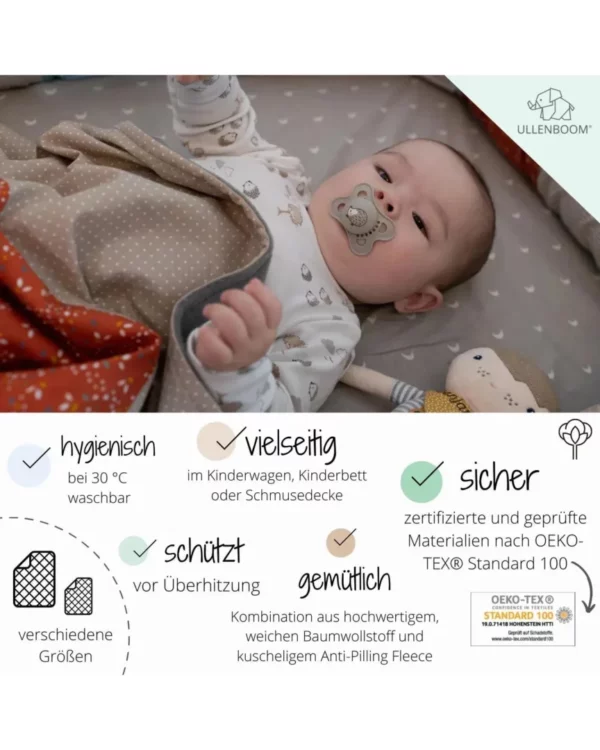 ULLENBOOM -Kuscheldecke Babydecke MUSSELIN SALBEIGRÜN – Bild 3