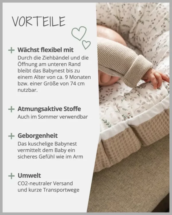 ULLENBOOM -Babynest FLORAL SAND – Bild 2