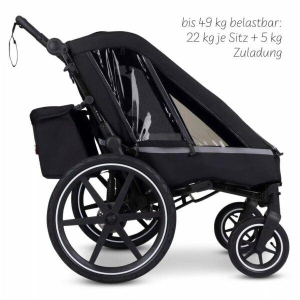 ABC - Design -  Fahrradanhänger Tour mit 2 Komfortsitzen & Lufträdern – Bild 3